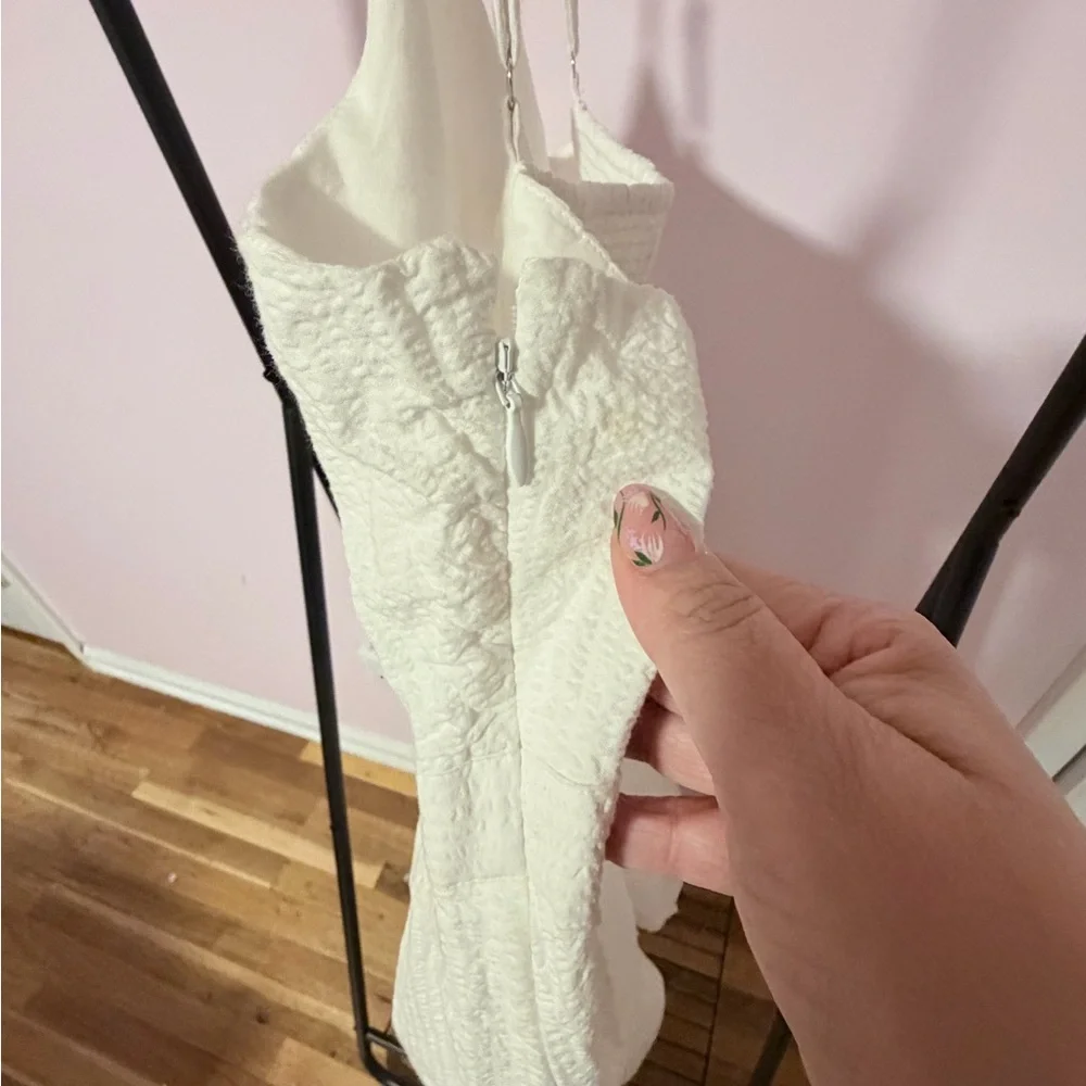 J. Crew Factory Women’s White Seersucker Tie Front Midi Dress NWT Size 18 - Picture 9 of 13